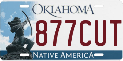 OK license plate 877CUT
