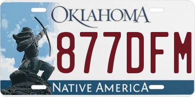 OK license plate 877DFM