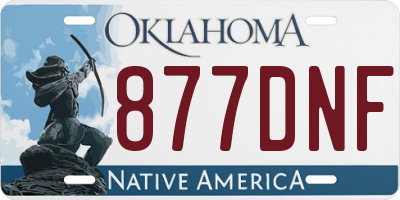 OK license plate 877DNF