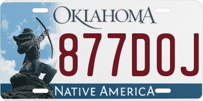 OK license plate 877DOJ