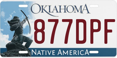 OK license plate 877DPF