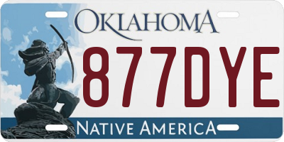 OK license plate 877DYE