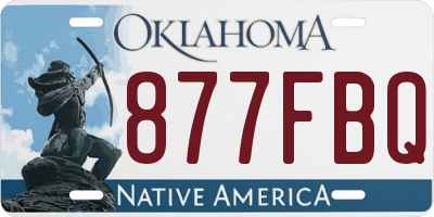 OK license plate 877FBQ