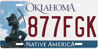 OK license plate 877FGK