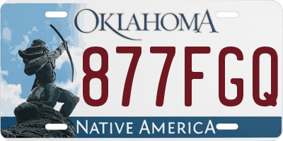 OK license plate 877FGQ