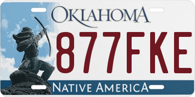 OK license plate 877FKE