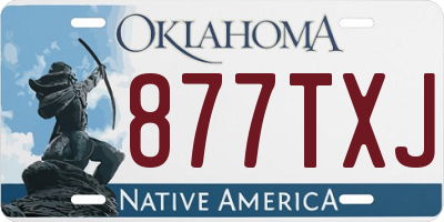 OK license plate 877TXJ