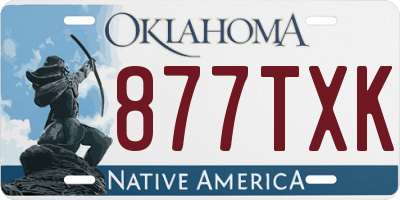 OK license plate 877TXK