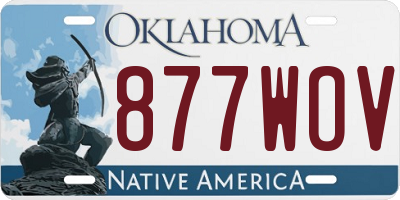 OK license plate 877WOV