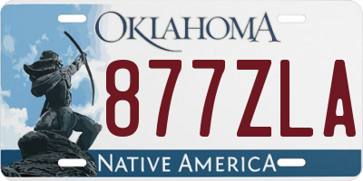OK license plate 877ZLA