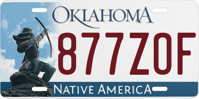 OK license plate 877ZOF