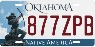 OK license plate 877ZPB