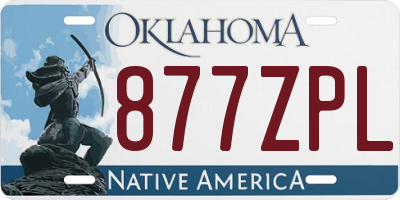 OK license plate 877ZPL
