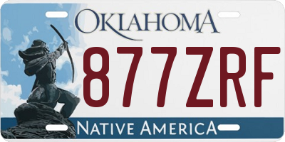 OK license plate 877ZRF