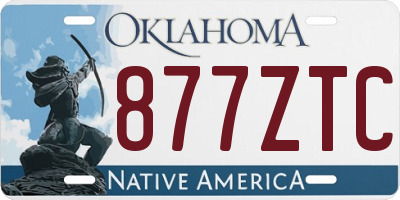 OK license plate 877ZTC