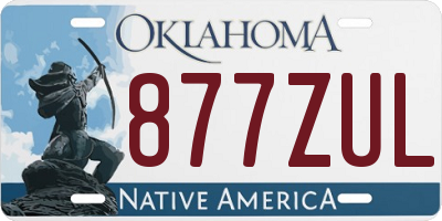 OK license plate 877ZUL