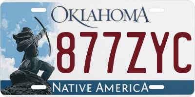 OK license plate 877ZYC