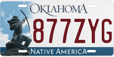 OK license plate 877ZYG