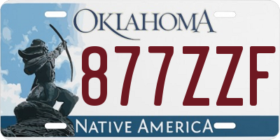 OK license plate 877ZZF