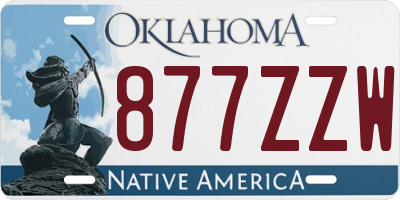 OK license plate 877ZZW