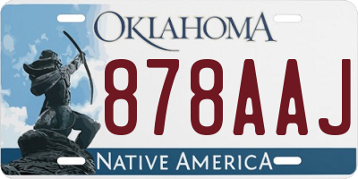 OK license plate 878AAJ