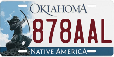 OK license plate 878AAL