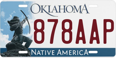 OK license plate 878AAP