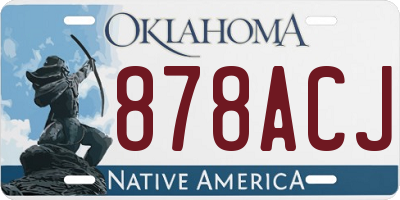 OK license plate 878ACJ