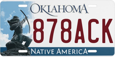 OK license plate 878ACK