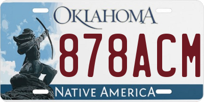 OK license plate 878ACM