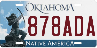 OK license plate 878ADA