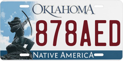 OK license plate 878AED