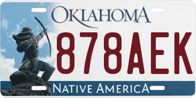 OK license plate 878AEK