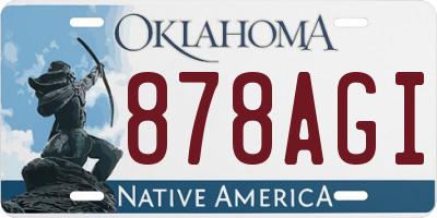 OK license plate 878AGI