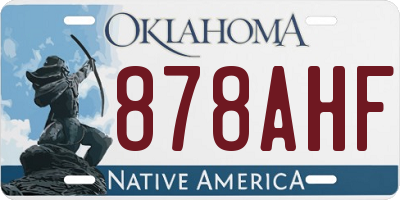 OK license plate 878AHF