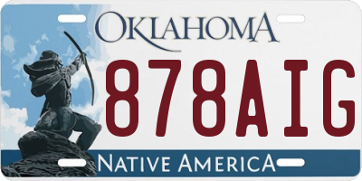 OK license plate 878AIG