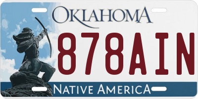 OK license plate 878AIN