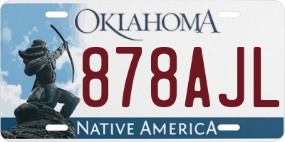 OK license plate 878AJL