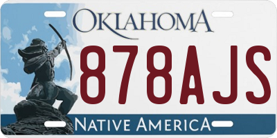 OK license plate 878AJS