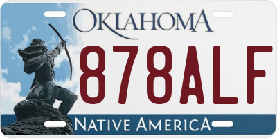 OK license plate 878ALF