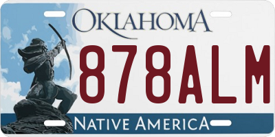 OK license plate 878ALM