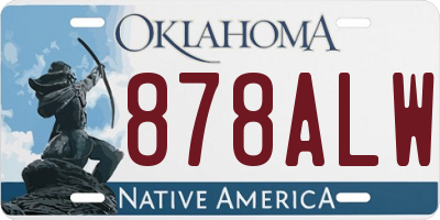 OK license plate 878ALW