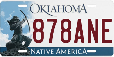 OK license plate 878ANE