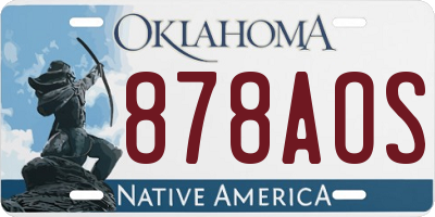 OK license plate 878AOS