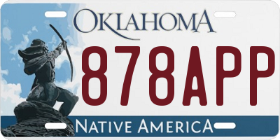 OK license plate 878APP