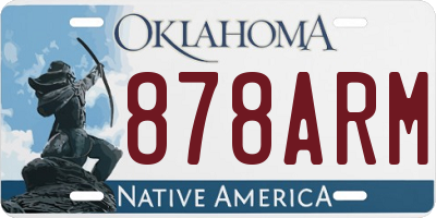 OK license plate 878ARM