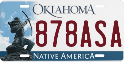 OK license plate 878ASA