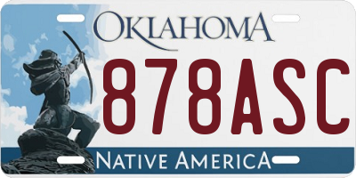 OK license plate 878ASC