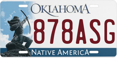 OK license plate 878ASG