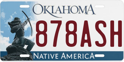 OK license plate 878ASH